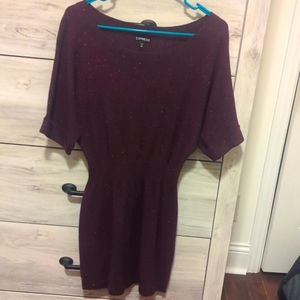 Sparkly dark purple express XS sweater dress